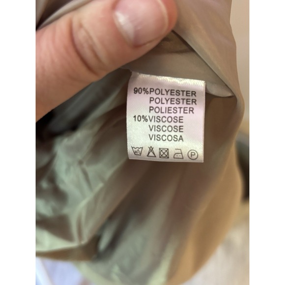 Laetitia jacket Beige Solid Open front Coat Jacket Size 2 tall - Picture 13 of 15